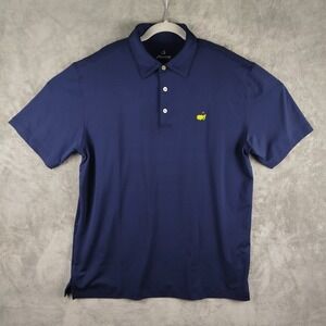 Masters Tech Shirt Mens Large Navy  Blue  Performance Golf Polo Top 100 Augusta